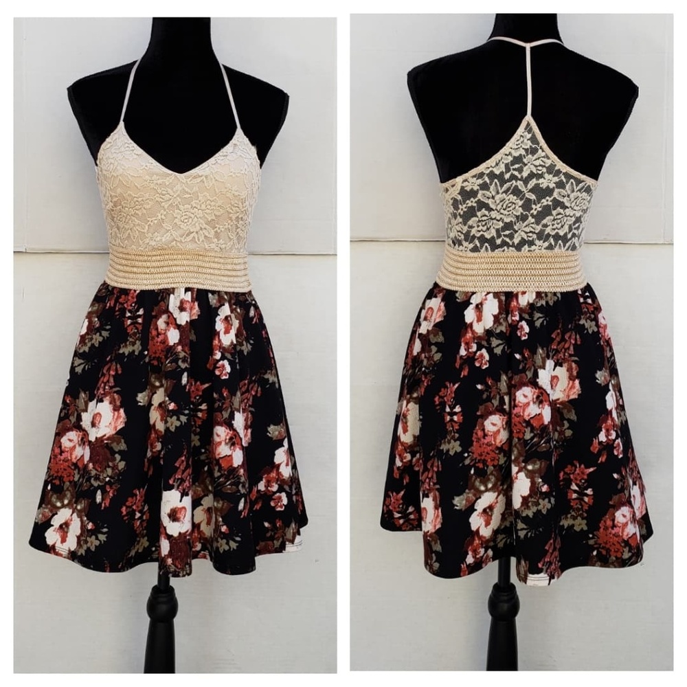 Chocolate Women's Floral Mini Dress sz Small - Picture 1 of 8